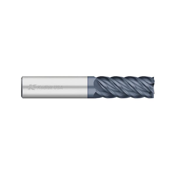 Kodiak Cutting Tools 3/8 5 Flute Carbide Endmill Single End 45 Deg. ALTIN Coated 5449521 - main